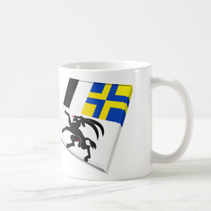 Caneca De Café Suiça e bandeiras de Graubuenden
