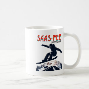 Caneca De Café Suiça Snowboard Saas fee