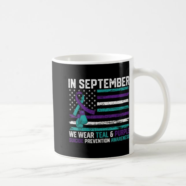 Caneca De Café Suicide Awareness 2024 In September We Wear Teal P (Direita)