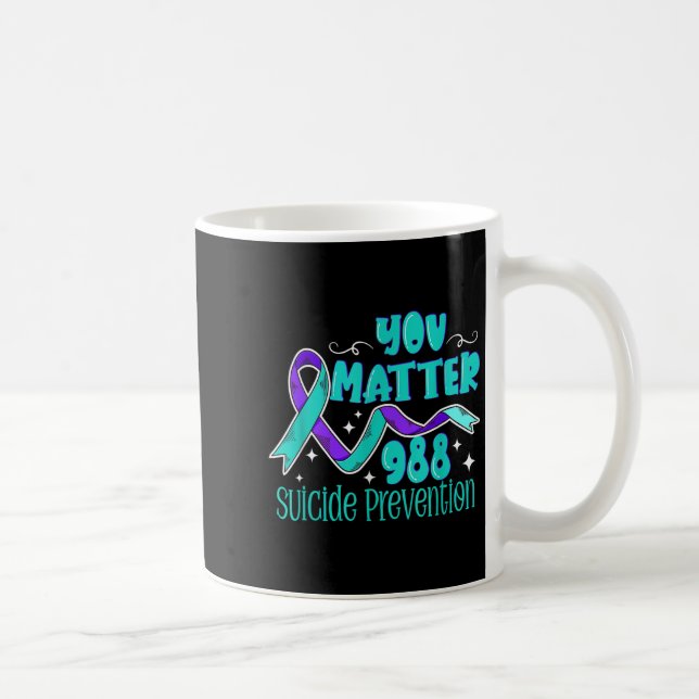 Caneca De Café Suicide Awareness - 988 Shirt - Suicide Prevention (Direita)