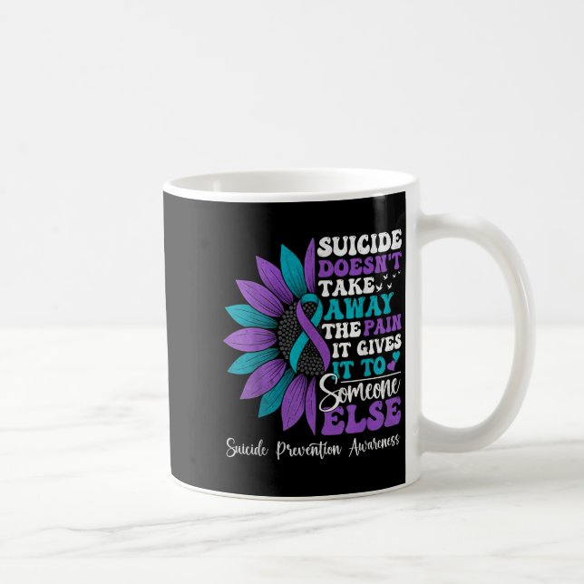 Caneca De Café Suicide Pain Sunflower Suicide Prevention Awarenes (Direita)