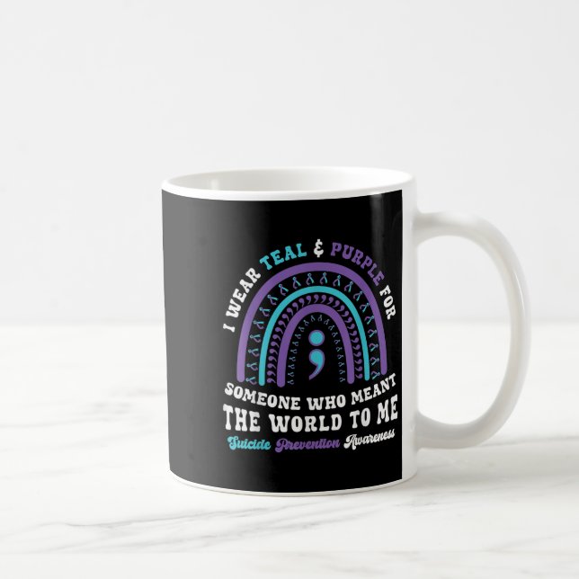 Caneca De Café Suicide Prevention Wear Teal Purple Mental Health  (Direita)