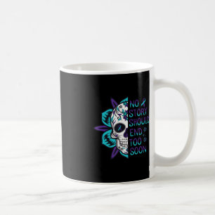 Caneca De Café Suicídio Crânio Floral Sensibilização para a saúde