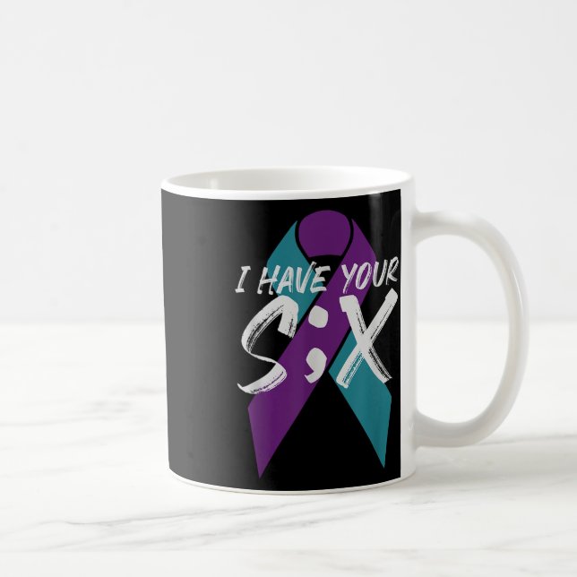 Caneca De Café Suicídio Semicolon Seis Presente (Direita)