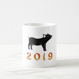 Caneca De Café Suíno Chinês Ano Novo 2019