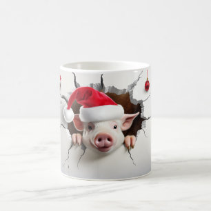 Caneca De Café Suíno de Natal