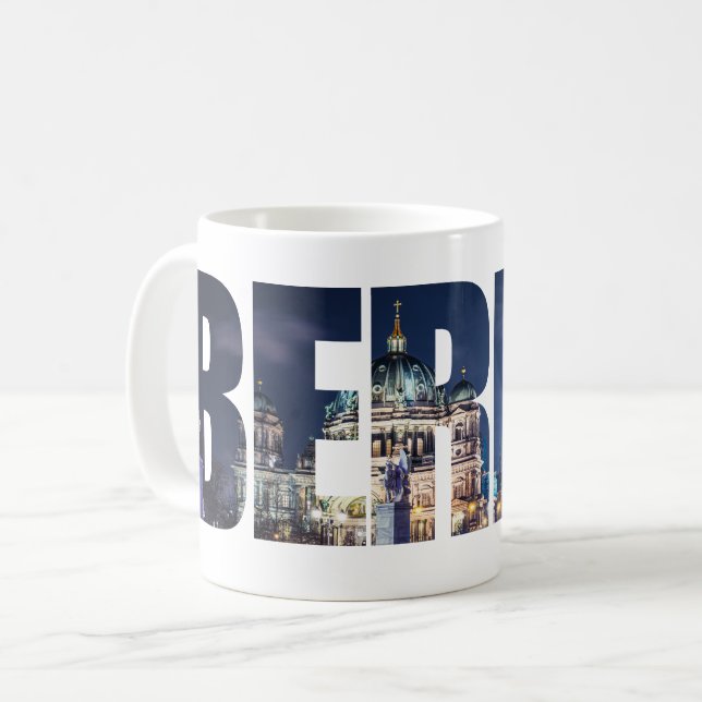 Caneca De Café Sumário de texto de Berlim (Frente Esquerda)
