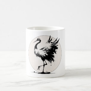 Caneca De Café Sumi-e Crane Mug
