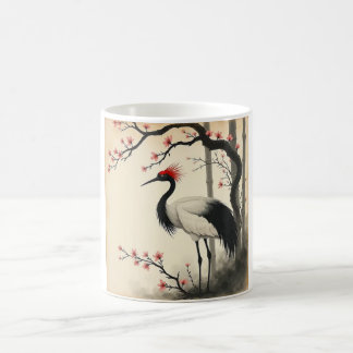 Caneca De Café Sumi-E Red-Crowned Crane Mug