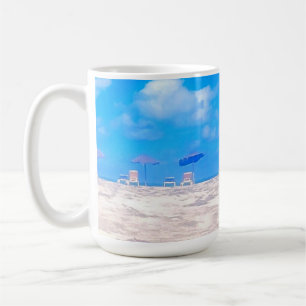 Caneca De Café Summer Beach Blue White