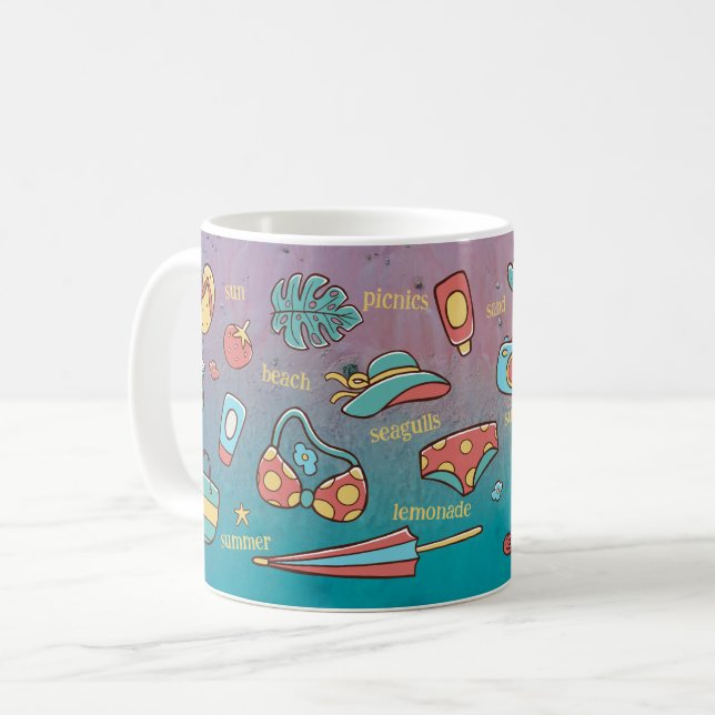 Caneca De Café Summer Beach - Mug Café De Duas Toneladas (Frente Esquerda)