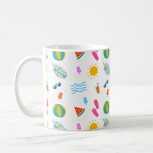 Caneca De Café Summer Beach Pattern Mug (Esquerda)