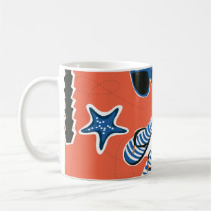 Caneca De Café Summer Beach: Relaxando o Padrão Invisível.