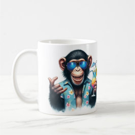 Caneca De Café Summer Chimp Chillin - Óculos de sol e coquetel