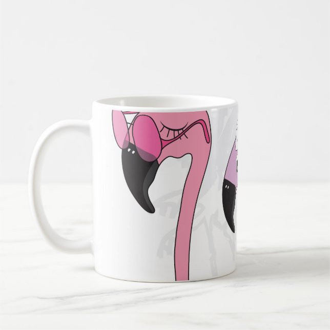 Caneca De Café Summer Flamingo: Ilustração da Pratage. (Esquerda)