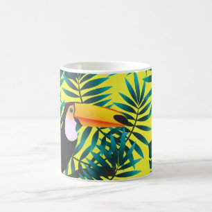 Caneca De Café Summer Greenerey Tropical Toucan Jungle Foliage