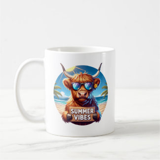 Caneca De Café Summer Highland Cow