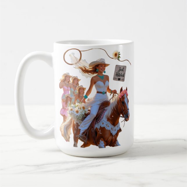 Caneca De Café Summer Ride to Forever – Cowgirl Wedding Bliss" (Esquerda)