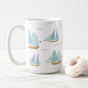Caneca De Café Summer Seatime Cute yachts with sail