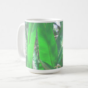 Caneca De Café Summer Vibes Banana Tree deixa pastel verde-claro