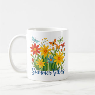 Caneca De Café Summer Vibes Floral with Butterflies-64534