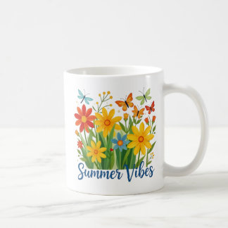 Caneca De Café Summer Vibes Floral with Butterflies-64534
