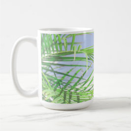 Caneca De Café Summer Vibes Palm Tree deixa pastel verde pálido