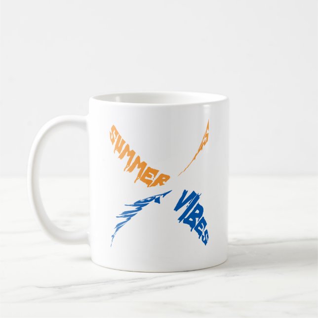 Caneca De Café Summer Vibes: Sol, Divertimento e Bons Tempos (Esquerda)