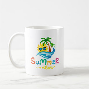 Caneca De Café Summer Vibes Sol E Palmeiras