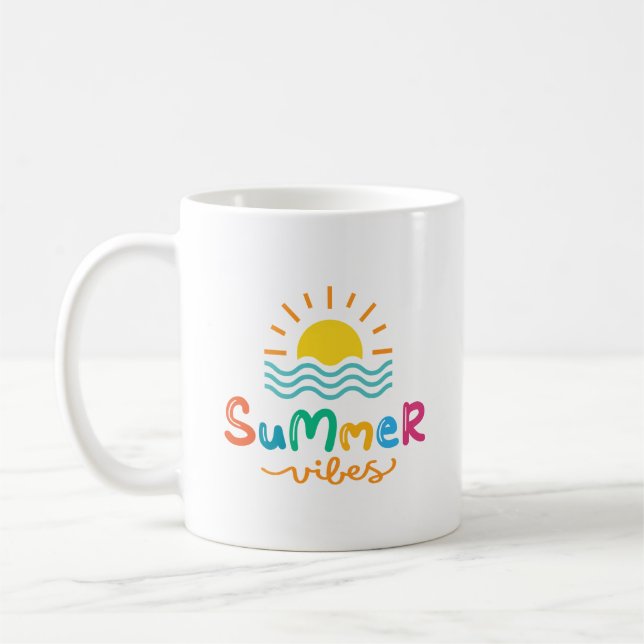 Caneca De Café Summer Vibes Sun E Sea (Esquerda)