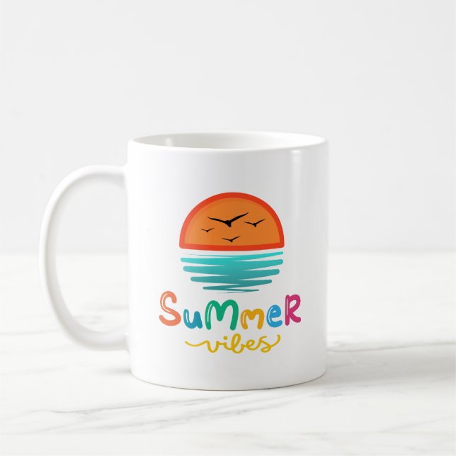 Caneca De Café Summer Vibes Sun E Sea (Esquerda)