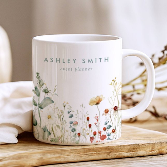 Caneca De Café Summer Wildflower Field Business (Criador carregado)