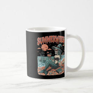 Caneca De Café Summerentre Mermaid Skeleton Beach Flamingo Hallow