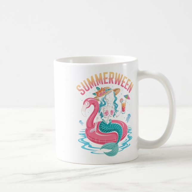 Caneca De Café Summerentre Mermaid Skeleton Beach Flamingo Hallow (Direita)