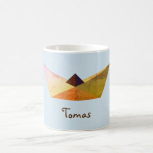 Caneca De Café Summertime, Origami Hat Personalizou Mug