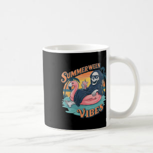 Caneca De Café Summerween Vibes Skeleton Flamingo Float Summer Ha