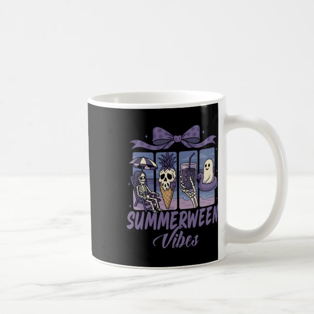 Caneca De Café Summerween Vibes Skeleton Ghost Beach Party Hallow (Direita)