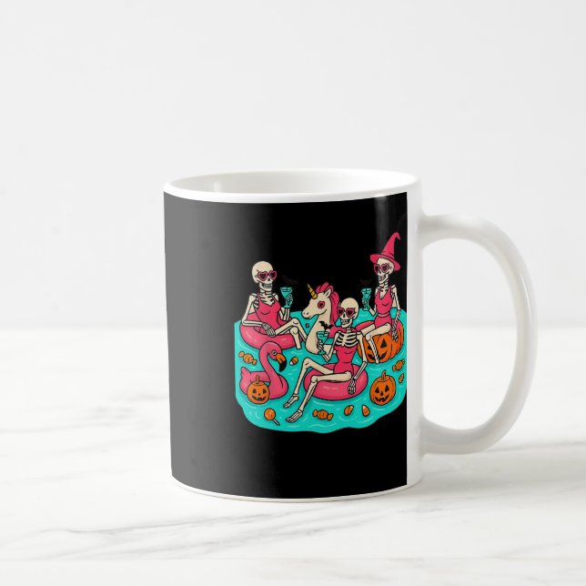 Caneca De Café Summerwin Skeleton Flamingo Apenas Esperando Pelo  (Direita)
