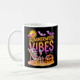 Caneca De Café Summerwin Skeleton Halloween Vibes Engraçado