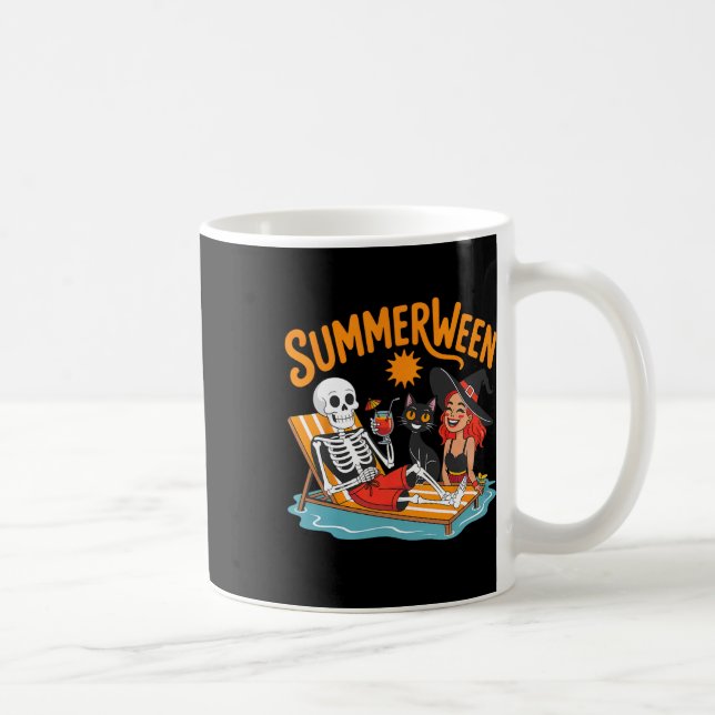 Caneca De Café Summerwin Skeleton Witny Engraçado Halloween (Direita)