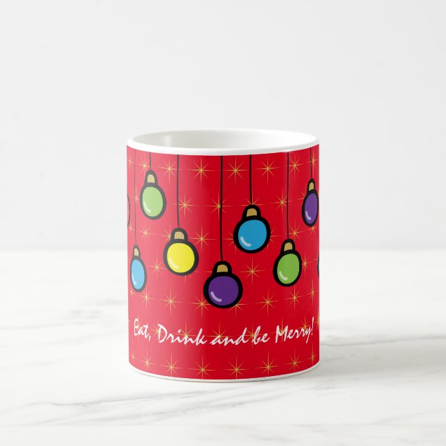 Caneca De Café Sumo Vermelho de Ornaments de Natal Feliz (Centro)
