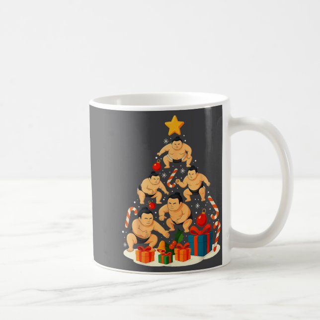 Caneca De Café Sumo Wrestling Japanese Sumo Wrestler Christmas Tr (Direita)
