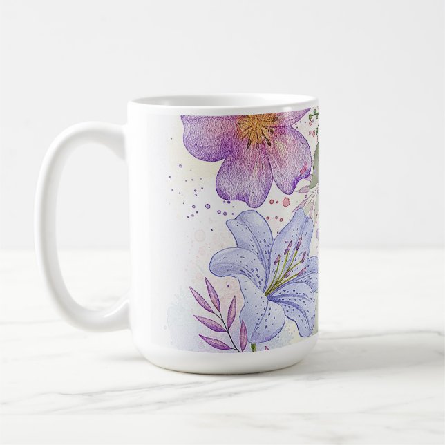 Caneca De Café Sun Flower Water Colour Designed (Esquerda)