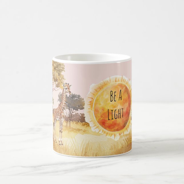 Caneca De Café Sun Giraffe Zebra Safari Be A Light (Centro)