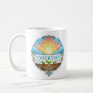 Caneca De Café Sun Rain Growth Nature Symbol Illustration design 