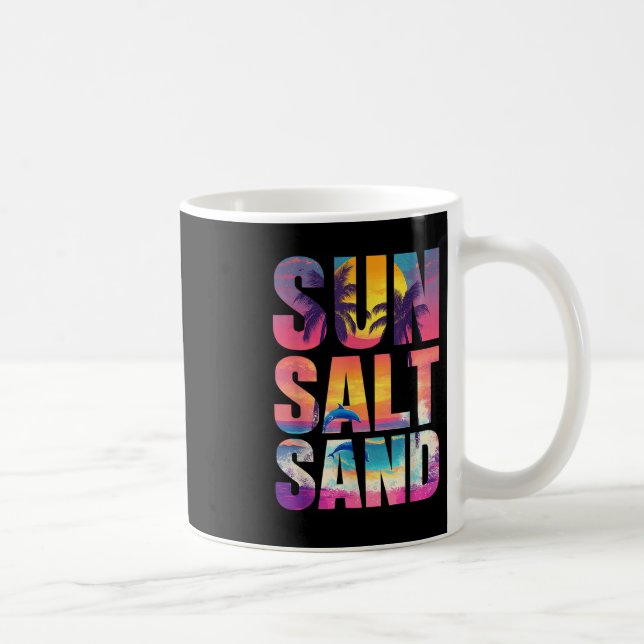 Caneca De Café Sun Salt Sand Summer Beach Vibes Férias R (Direita)