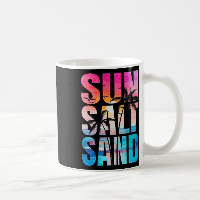 Caneca De Café Sun Salt Sand Summer Vacing Hawaii Beach Funny F (Direita)