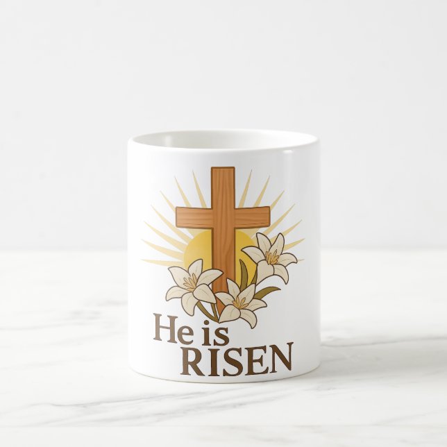 Caneca De Café Sunburst Cross & Lily Faith (Centro)