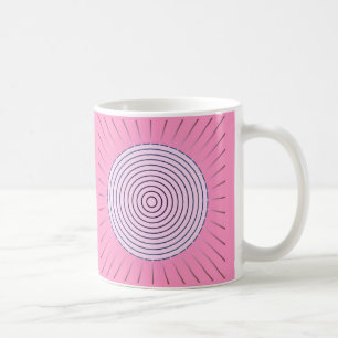 Caneca De Café Sunburst Geométrico Moderno - Sombras Rosa