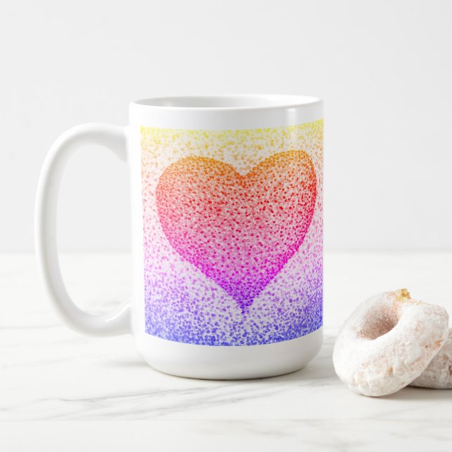 Caneca De Café Sunburst Pointillism Coffee Mug (Com Donut)